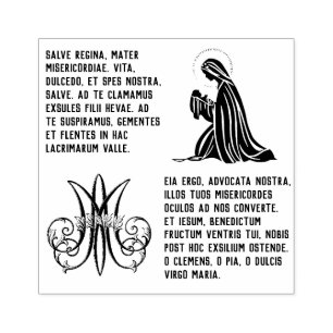 Traditional Catholic Salve Regina Mary Prayer Rubber Stamp