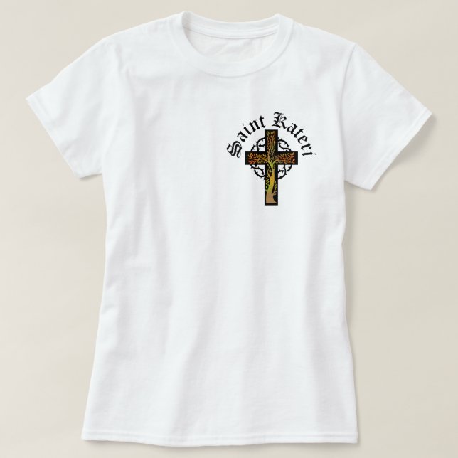 Traditional Catholic Shirt, Lily of the Mohwks T-Shirt (Design Front)