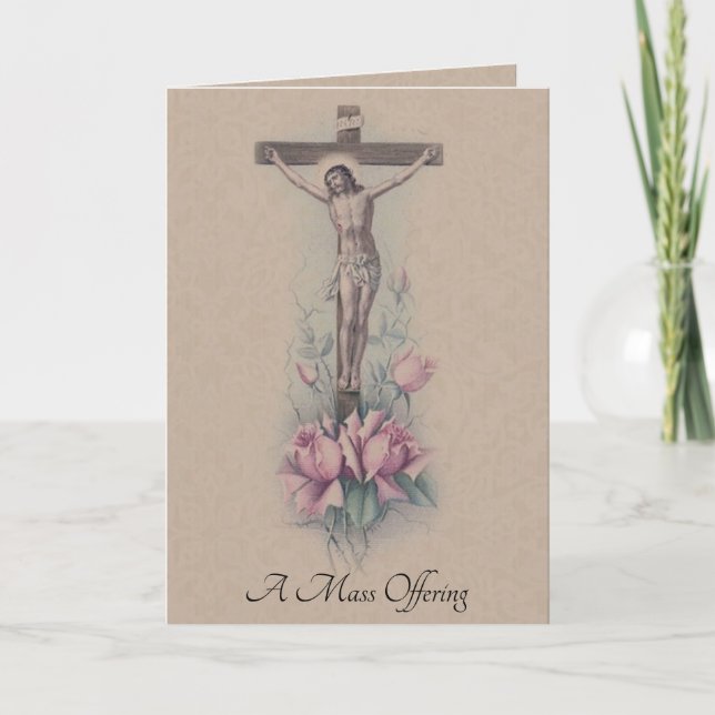 Traditional Catholic Sympathy Mass Offering Jesus Card (Front)