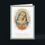 Traditional Catholic Virgin Mary Birthday Prayer Card<br><div class="desc">Featuring a beautiful traditional Catholic custom designed image of the Immaculate Heart of Mary inlaid in a decorative frame. Inside is the same image with  a scripture verse.  All text and fonts may be modified.</div>
