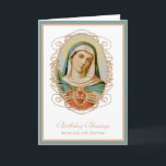 Traditional Catholic Virgin Mary Birthday Prayer Card<br><div class="desc">Featuring a beautiful traditional Catholic custom designed image of the Immaculate Heart of Mary inlaid in a decorative frame. Inside is the same image with  a scripture verse.  All text and fonts may be modified.</div>