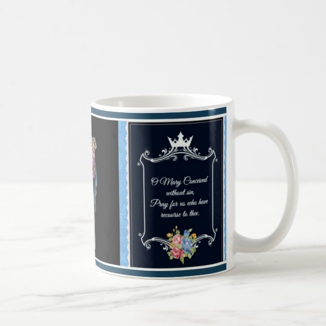 Traditional Catholic Virgin Mary Miraculous Medal Coffee Mug (Right)