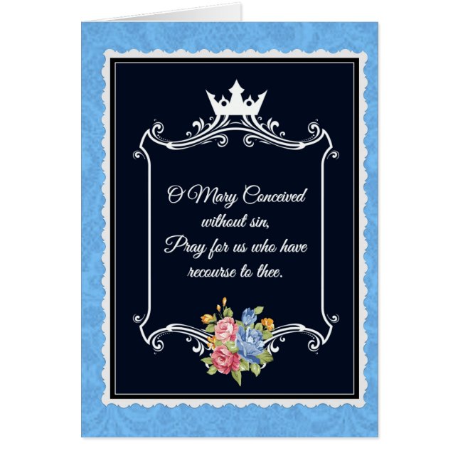 Traditional Catholic Virgin Mary Note Prayer Card (Front)