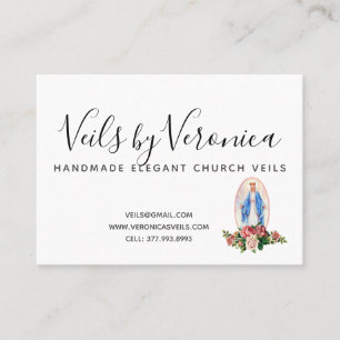 Traditional Catholic Virgin Mary Religious Roses Business Card