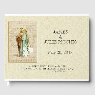 Traditional Catholic Wedding Blessed Virgin Mary Guest Book
