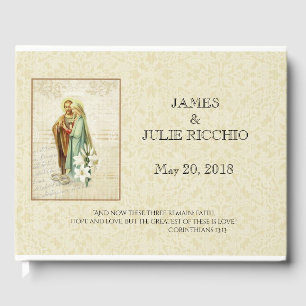 Traditional Catholic Wedding Blessed Virgin Mary Guest Book
