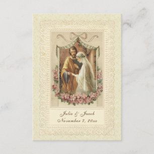 Traditional Catholic Wedding Bride Groom Invitation