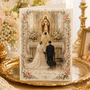 Traditional Catholic Wedding Congratulations Card
