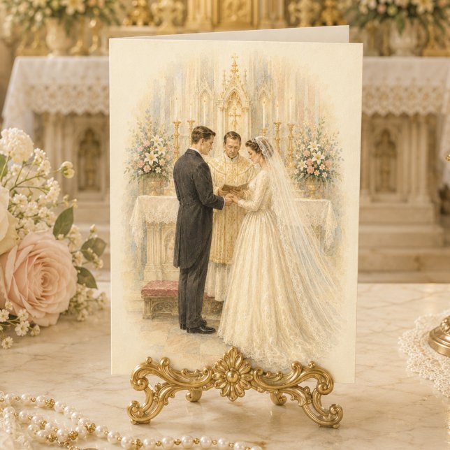 Traditional Catholic Wedding Congratulations  Card (Creator Uploaded)
