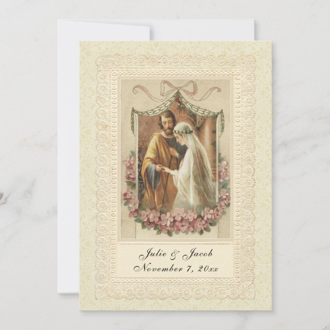 Traditional Catholic Wedding Elegant Invitation (Front)