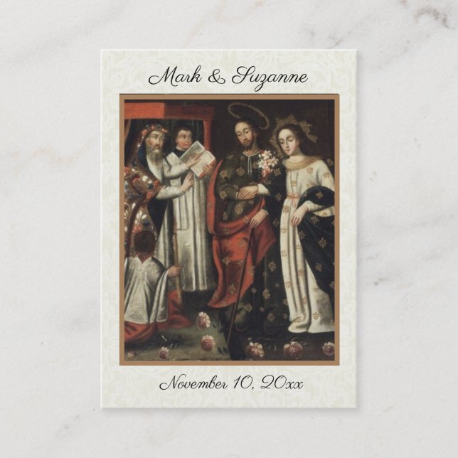 Traditional Catholic Wedding Favour Holy Card (Front)