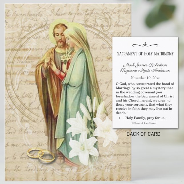 Traditional Catholic Wedding Favour Holy Card (Creator Uploaded)