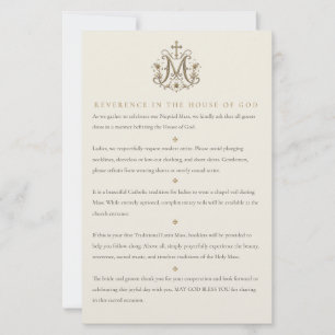 Traditional Catholic Wedding Guest Attire Card