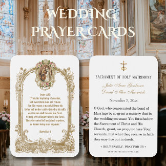Traditional Catholic Wedding Holy Card