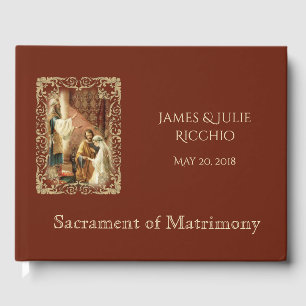 Traditional Catholic Wedding Marriage Bride Groom Guest Book