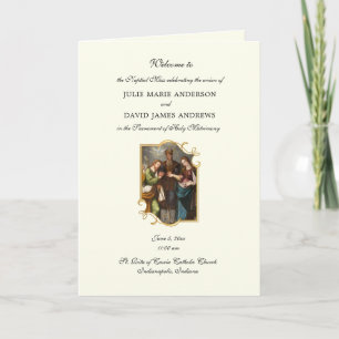 Traditional Catholic Wedding Mass Program Card
