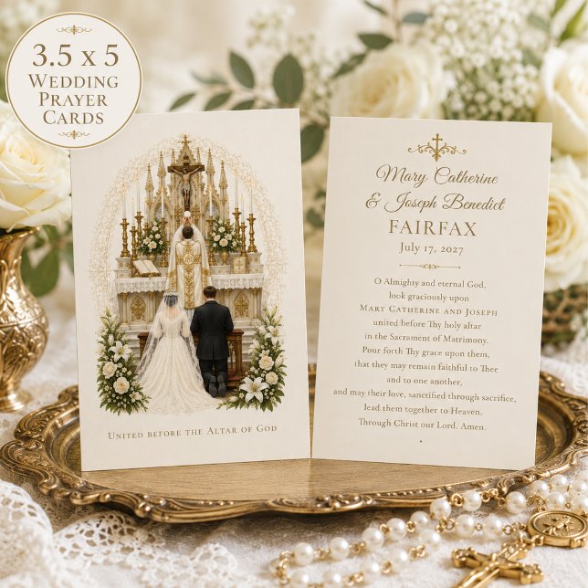 Traditional Catholic Wedding Nuptial Mass Prayer Card (Creator Uploaded)