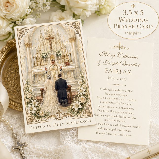 Traditional Catholic Wedding Nuptial Mass Prayer Card (Creator Uploaded)