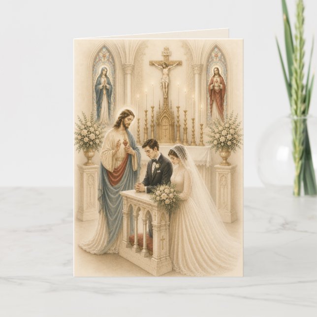Traditional Catholic Wedding Packs of 10 Note Card (Front)