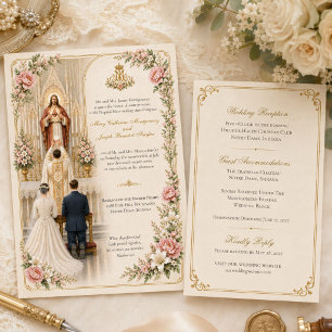 Traditional Catholic Wedding Sacred Heart of Jes Invitation