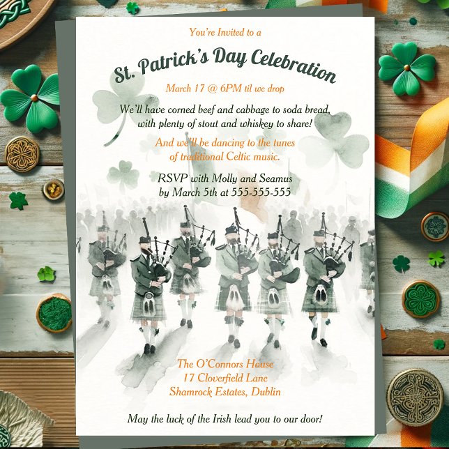 Traditional Celtic Irish St. Patrick’s Day Party Invitation (Creator Uploaded)