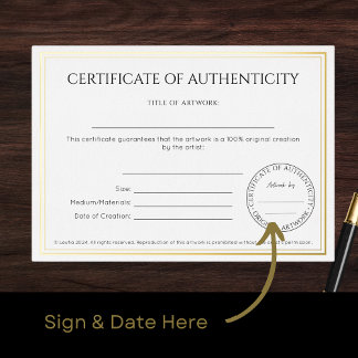 Traditional Certificate of Authenticity