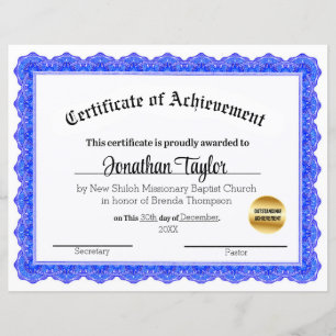 Traditional Certificate of Scholarship