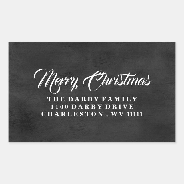 Traditional Chalkboard Merry Christmas Sticker (Front)