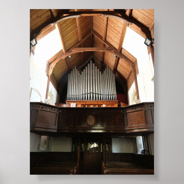 Traditional Chapel Interior with Pipe Organ Poster (Front)