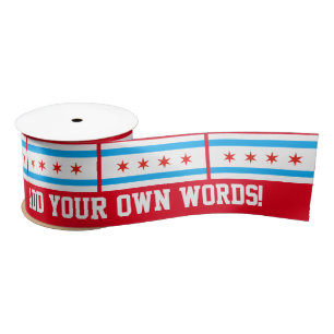 Traditional Chicago flag Satin Ribbon