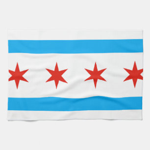 Traditional Chicago flag Tea Towel