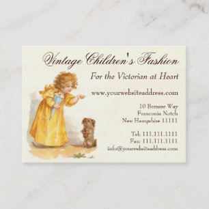 Traditional Children's Clothing Shop, Vintage Fash Business Card