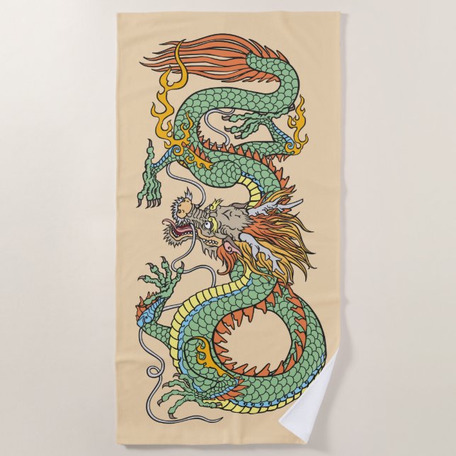 Traditional Chinese dragon Beach Towel (Front)