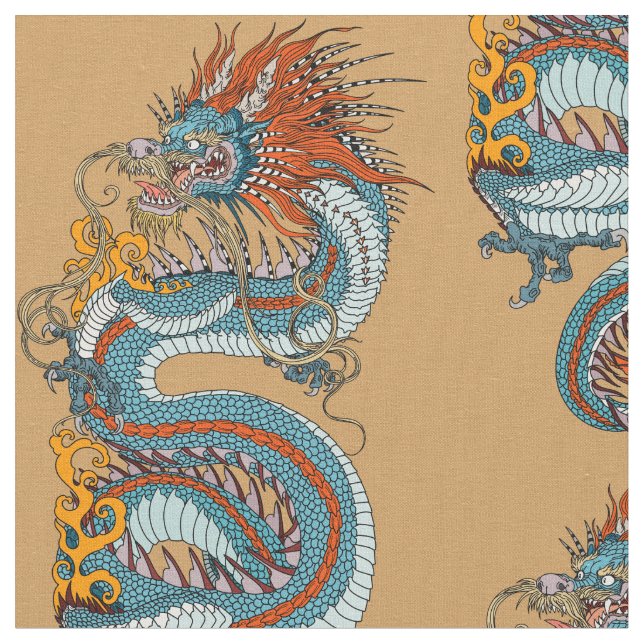 Traditional Chinese dragon Fabric (Close Up)