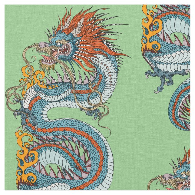 Traditional Chinese dragon Fabric (Close Up)