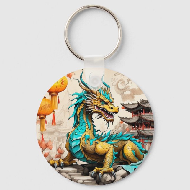 Traditional Chinese dragon for Chinese New Year Key Ring (Front)
