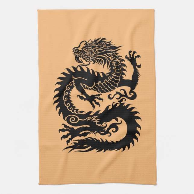 Traditional Chinese dragon Kitchen Towel (Vertical)