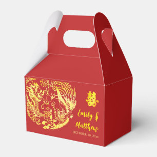 Traditional Chinese Dragon Phoenix logo wedding  Favour Box