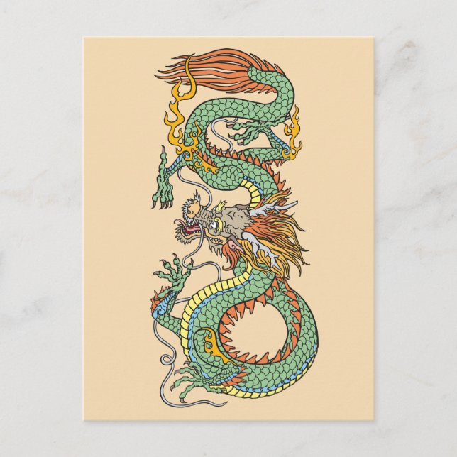Traditional Chinese dragon Postcard (Front)
