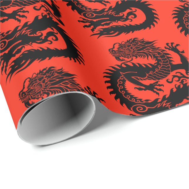 Traditional Chinese dragon Wrapping Paper (Roll Corner)