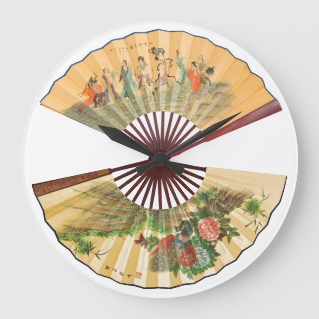 Traditional Chinese fans Large Clock (Front)