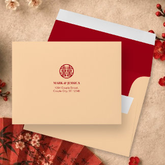 Traditional Chinese Lantern Wedding RSVP Envelopes