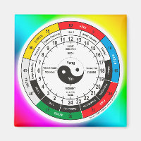Traditional Chinese Medicine Body Clock Square Sti