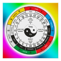 Traditional Chinese Medicine Body Clock Square Sti