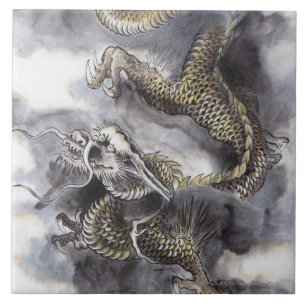 Traditional Chinese Painting, Year Of The Dragon 4 Tile