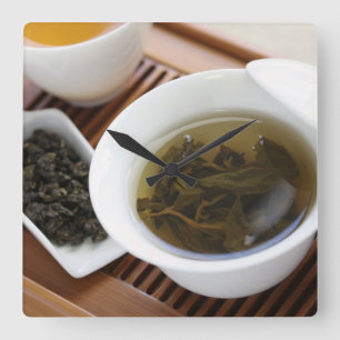 Traditional Chinese tea ceremony: oolong tea Square Wall Clock