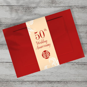 Traditional Chinese Wedding Anniversary Invitation Belly Band