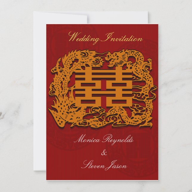 Traditional chinese wedding invitation card (Front)