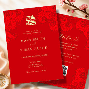 Traditional Chinese Wedding Invitation in English