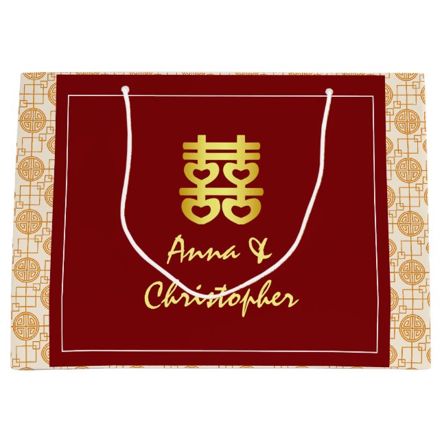 Traditional Chinese wedding peranakan  Large Gift Bag (Front)